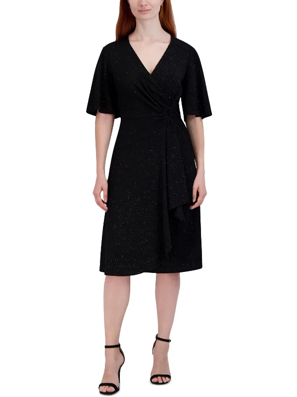 Your Shopping Wish, Our Discount Command!Womens Flutter Sleeves Short Midi Dress
