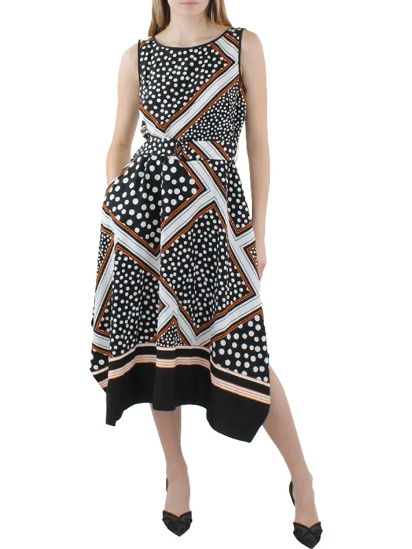 Exclusive Savings This Week!Womens Hammered Crepe Printed Midi Dress