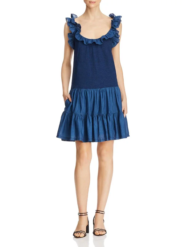 One Click Away from Big Savings!Womens Knit Mixed Media Midi Dress