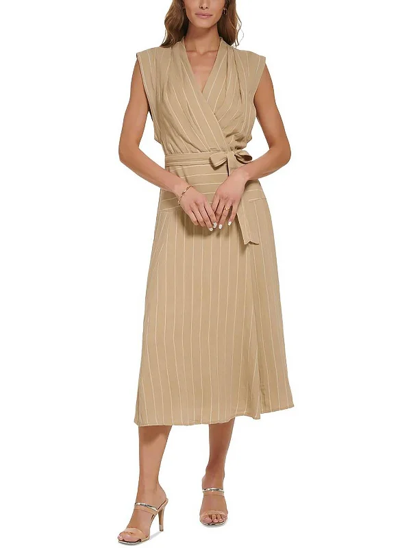 Get It Before It’s Gone!Womens Linen V Neck Midi Dress