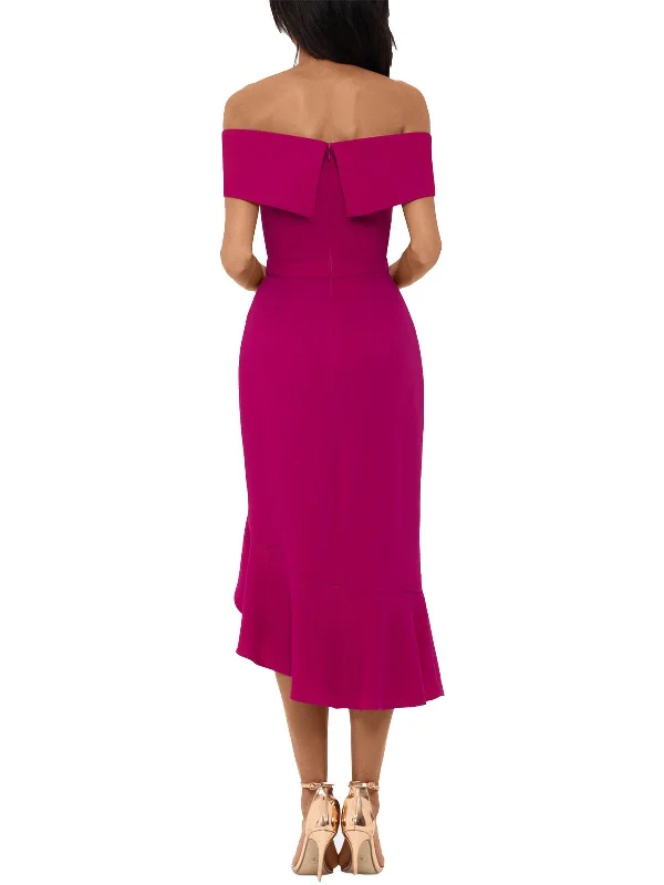 Your Favorite Sale is Back!Womens Off-The-Shoulder Flounce Midi Dress