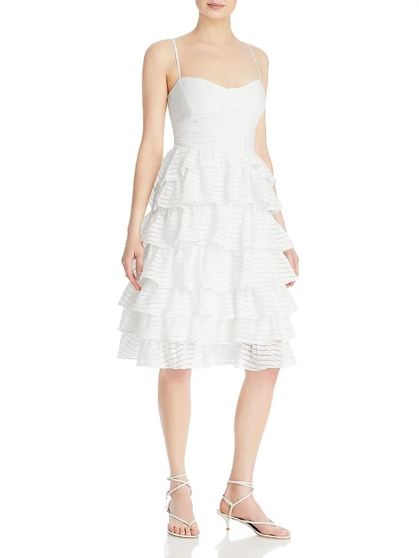 New Discounts Just Dropped!Womens Panel Ruffled Midi Dress