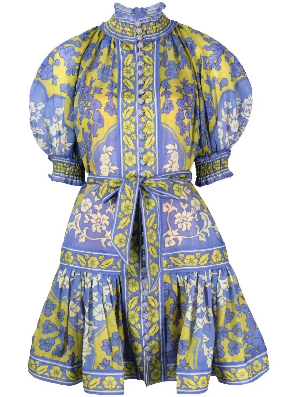 Get It Before It’s Gone!Women's Raie Lantern Mini Dress In Teal/blue