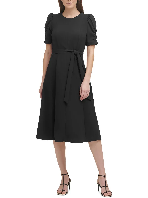 Hurry, Sale Ends Soon!Womens Ruched Midi Midi Dress