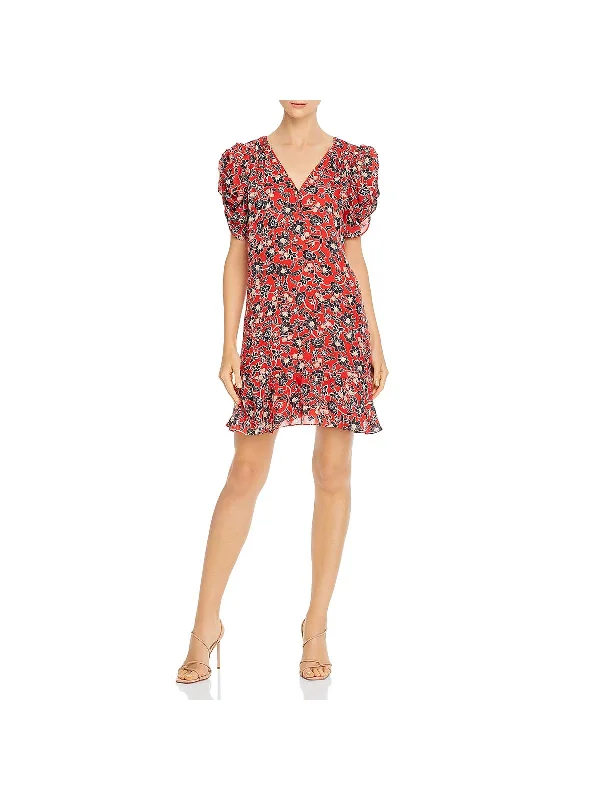 Price Drop Alert!Womens Silk Floral Mini Dress