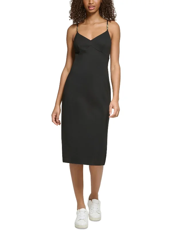 Flash Deals – Act Quickly!Womens Spaghetti Strap Logo Midi Dress