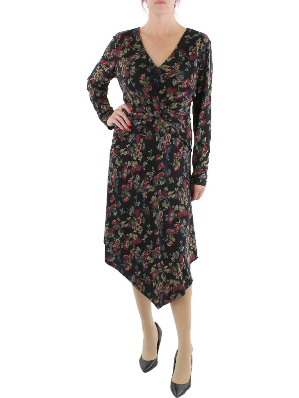 The Best Sale of the Year!Womens V-Neck Calf Midi Dress