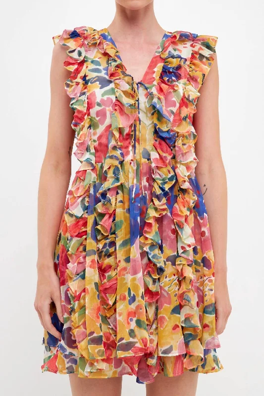 Find the Best Deals Here!Work Of Art Mini Dress In Multi
