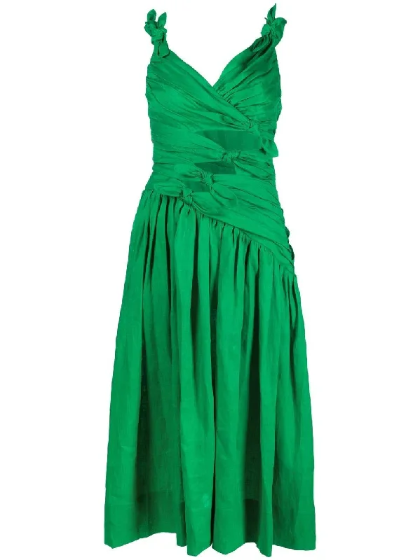 Save Money, Shop Happy!Zimmermann Tiggy Bow Midi Dress Green