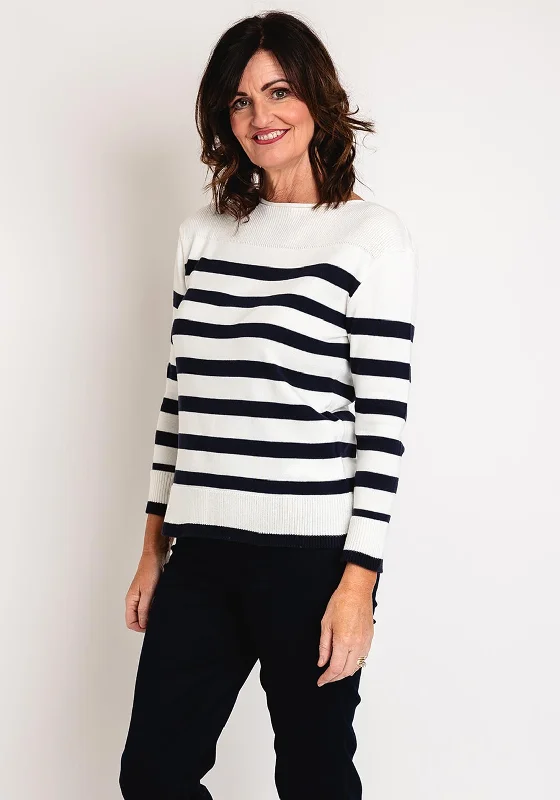 Hurry, Sale Ends Soon!Barbara Lebek Striped Knit Jumper, White