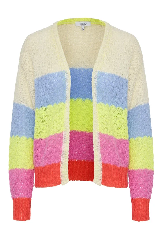 One Click Away from Big Savings!B.Young Karla Block Stripe Open Knitted Cardigan, Vista Blue Mix One Click Away from Big Savings!B.Young Karla Block Stripe Open Knitted Cardigan, Vista Blue Mix