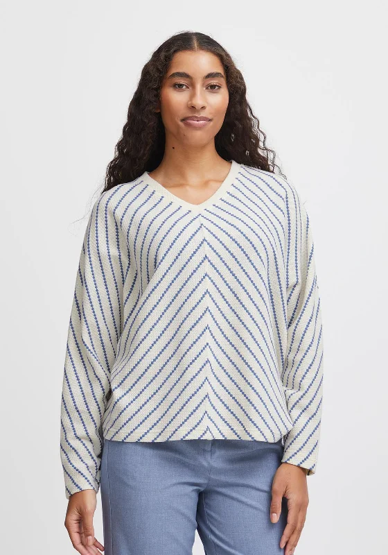Your Shopping Wish, Our Discount Command!B.Young Runi Diagonally Striped Sweater, Navy Mix Your Shopping Wish, Our Discount Command!B.Young Runi Diagonally Striped Sweater, Navy Mix
