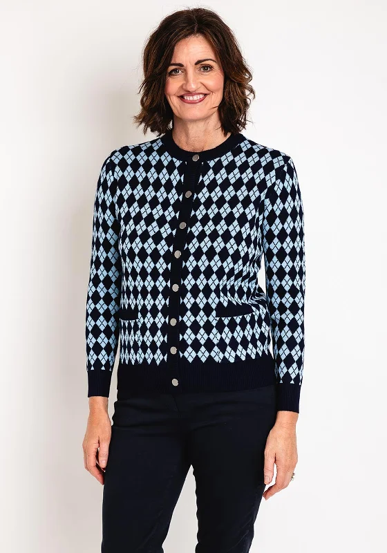 Best Price of the Season!Castle of Ireland Diamond Print Cardigan, Night Sky