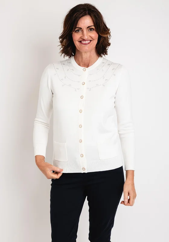 Limited Deals, Unlimited Savings!Castle of Ireland Rhinestone Pattern Cardigan, White Choc Limited Deals, Unlimited Savings!Castle of Ireland Rhinestone Pattern Cardigan, White Choc