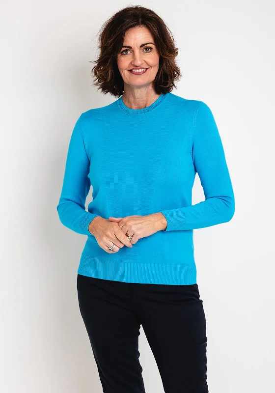 Your Wallet Will Thank You!Castle of Ireland Embellished Round Neck Sweater, Blue Lagoon