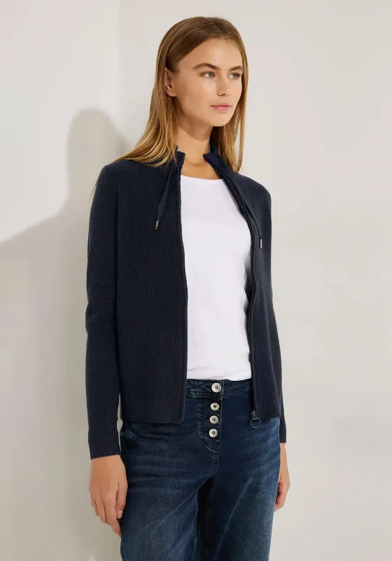 Shop Smart, Save Big!Cecil Zip Up Waffle Knit Cardigan, Night Sky Blue