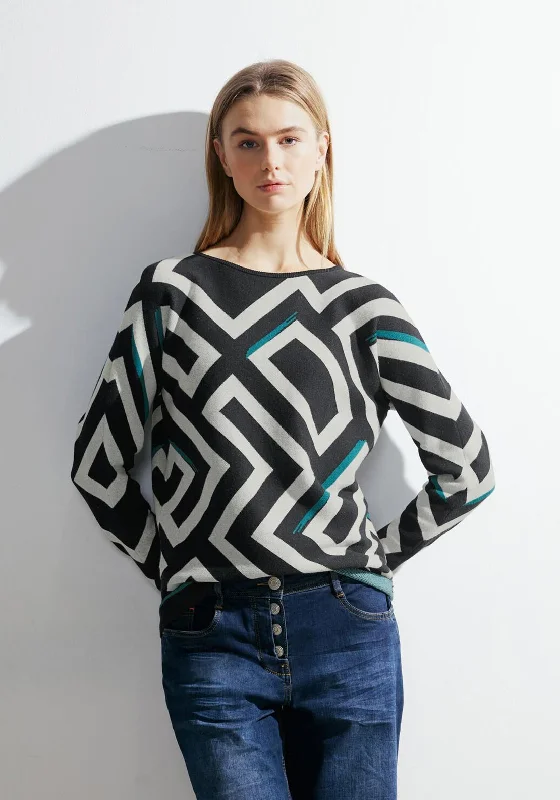 Lowest Prices Guaranteed!Cecil Graphic Print Pullover Jumper, Black