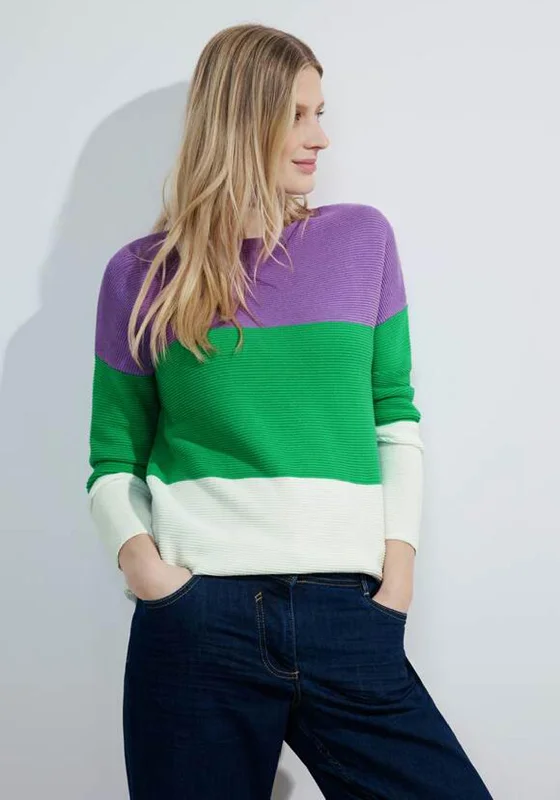 The Sale You’ve Been Waiting For!Cecil Structured Block Stripe Knit Jumper, Multi-Coloured The Sale You’ve Been Waiting For!Cecil Structured Block Stripe Knit Jumper, Multi-Coloured