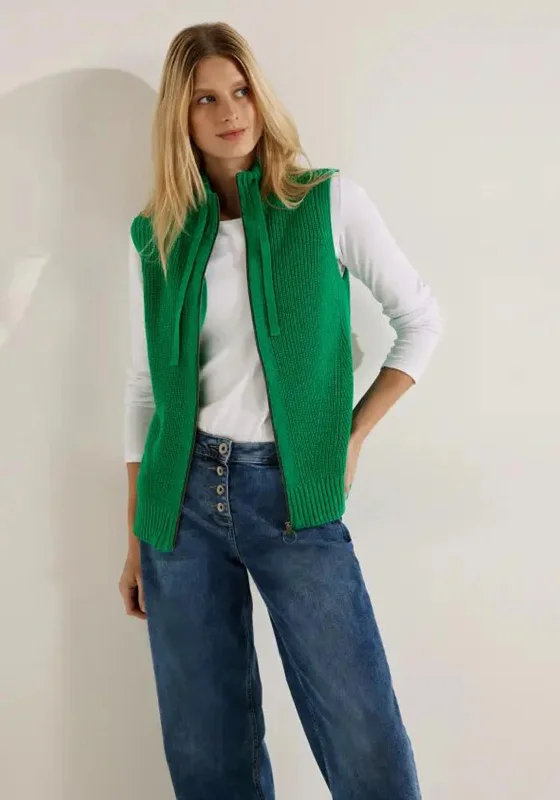 Exclusive Offers You’ll Love!Cecil Zip Up Knitted Vest, Easy Green