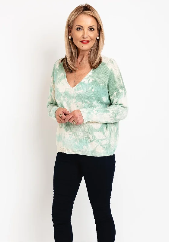 Time to Save Big!D.E.C.K By Decollage One Size Cotton Print Sweater, Green