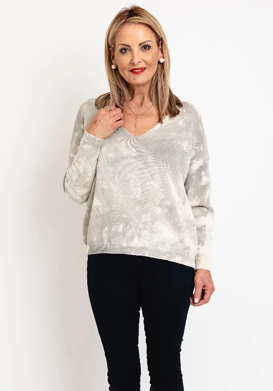 Huge Savings – Act Now!D.E.C.K By Decollage One Size Cotton Print Sweater, Taupe
