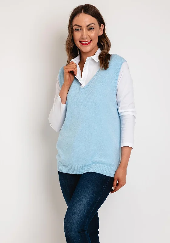 Exclusive Offers You’ll Love!D.E.C.K V-Neck Knitted Sweater Vest, Sky