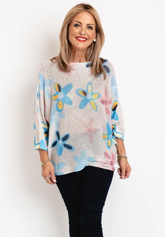 Unmissable Offers Await!Serafina Collection One Size Floral Print Sweater, Beige