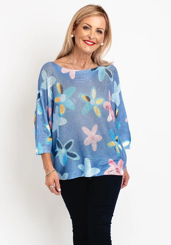 Don’t Wait – Deals Won’t Last!Serafina Collection One Size Floral Print Sweater, Blue Don’t Wait – Deals Won’t Last!Serafina Collection One Size Floral Print Sweater, Blue