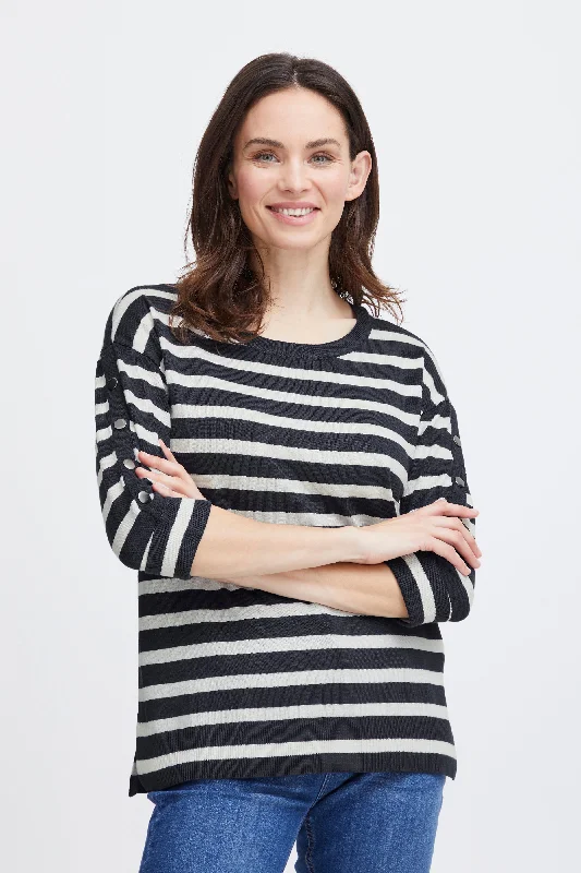 Today’s Deals, Tomorrow’s Regrets!Fransa Besmock Striped Knitted Sweater, Navy Blazer Mix Today’s Deals, Tomorrow’s Regrets!Fransa Besmock Striped Knitted Sweater, Navy Blazer Mix