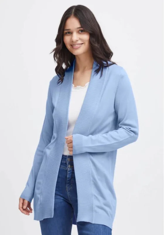 One Click Away from Big Savings!Fransa Clia Open Knit Cardigan, Blue