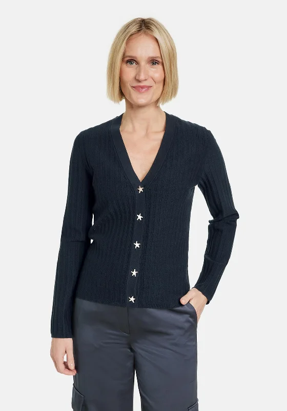 Lowest Prices Guaranteed!Gerry Weber Star Button Up Knit Cardigan, Navy
