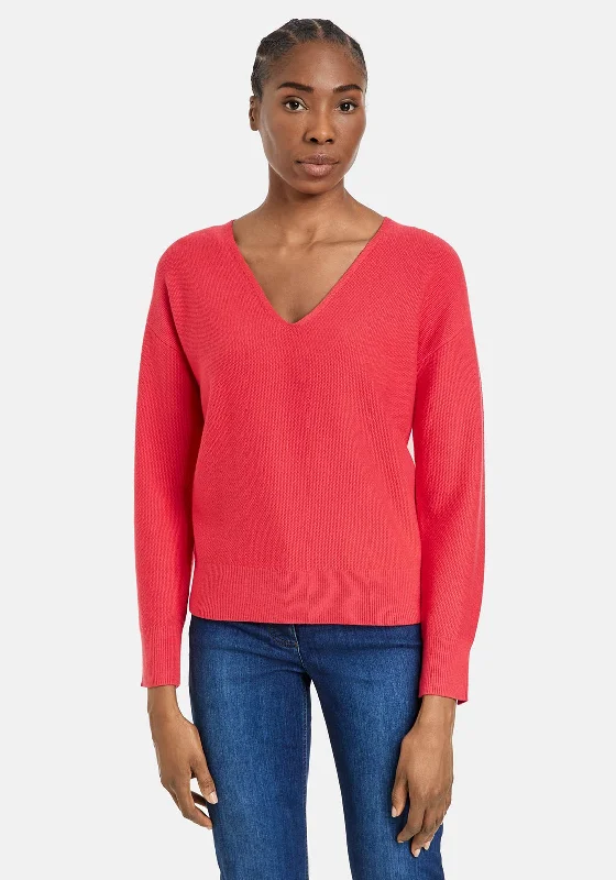 Buy One, Get One Free!Gerry Weber V-Neck Pullover Jumper, Red