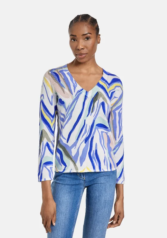 Great Deals, Just for You!Gerry Weber Animal Inspired Print Sweater, Blue Multi