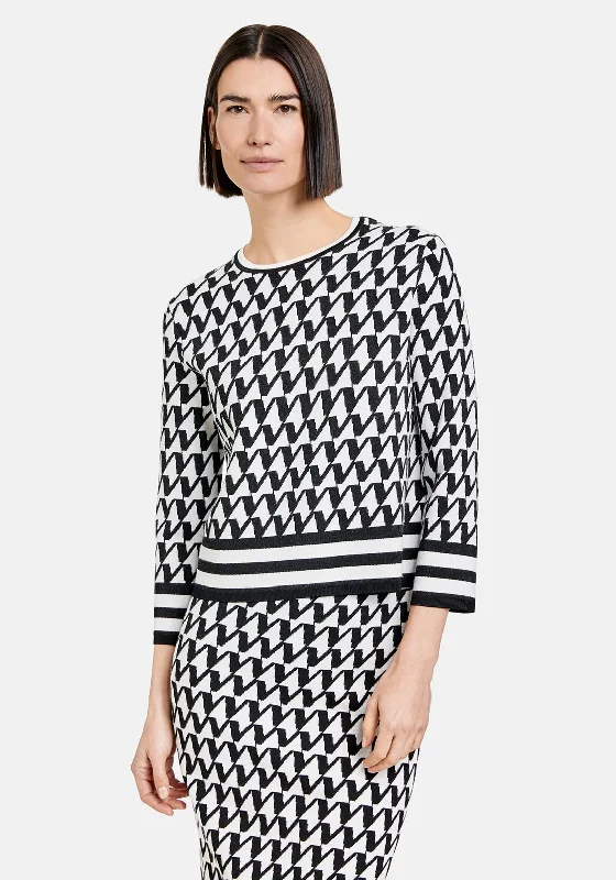 The Best Offers Are Here!Gerry Weber Bold Print Knitted Sweater, Black