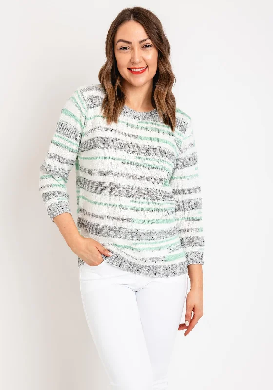 Exclusive Savings This Week!Natalia Collection Round Neck Striped Sweater, Mint