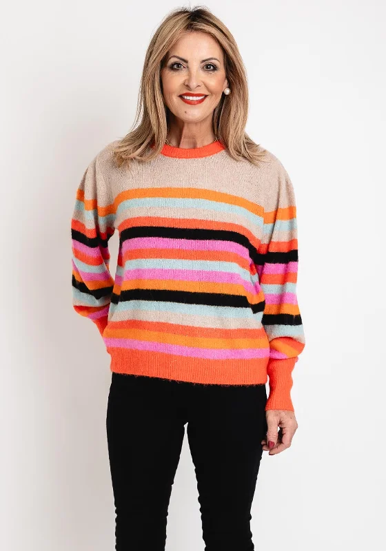 The Best Deals Won’t Wait!Ichi Dusty Striped Knitted Sweater, Multicolour