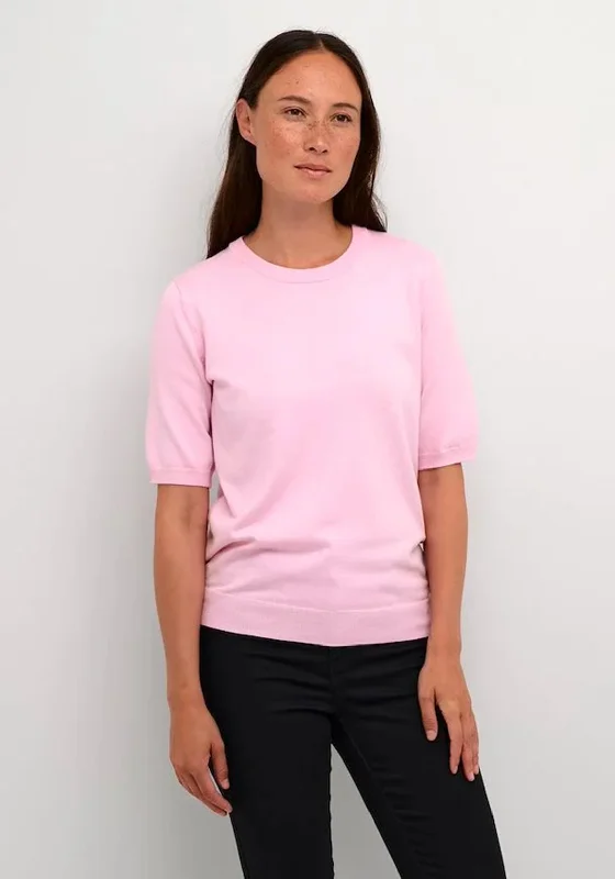 Best Offers of the Month!KAFFE Kalizza Short Sleeve Knit Sweater, Pink Mist