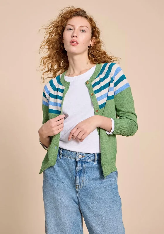 Mega Sale Happening Now!White Stuff Lulu Striped Knit Cardigan, Green Multi