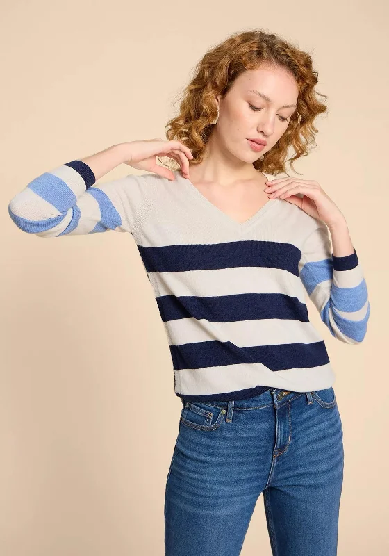Shop Now and Save!White Stuff Merino Striped Wool Jumper, Navy Multi