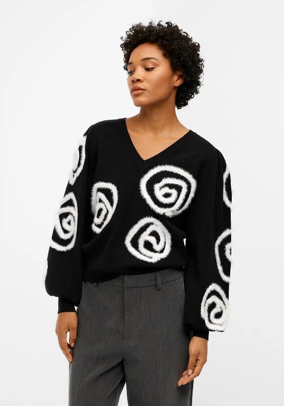 The Best Offers Are Here!Object Jinda Balloon Sleeve Knitted Jumper, Black