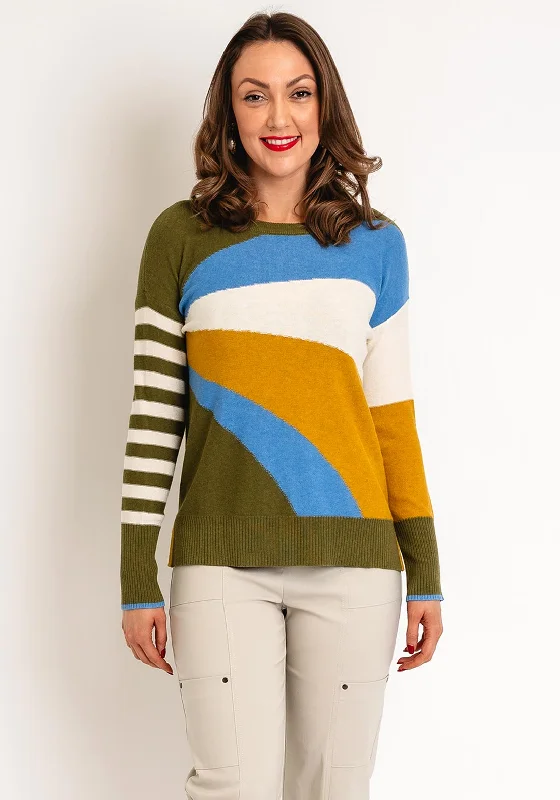 The Sale You’ve Been Waiting For!White Stuff Olive Abstract Stripe Jumper, Green