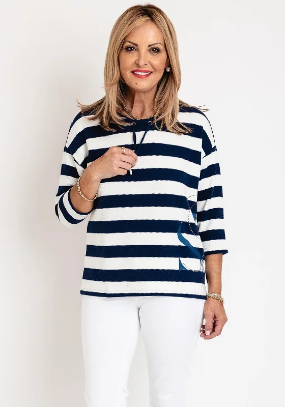 Shop Before It’s Gone!Olsen Cora Waffle Knit Jersey Top, Night Blue