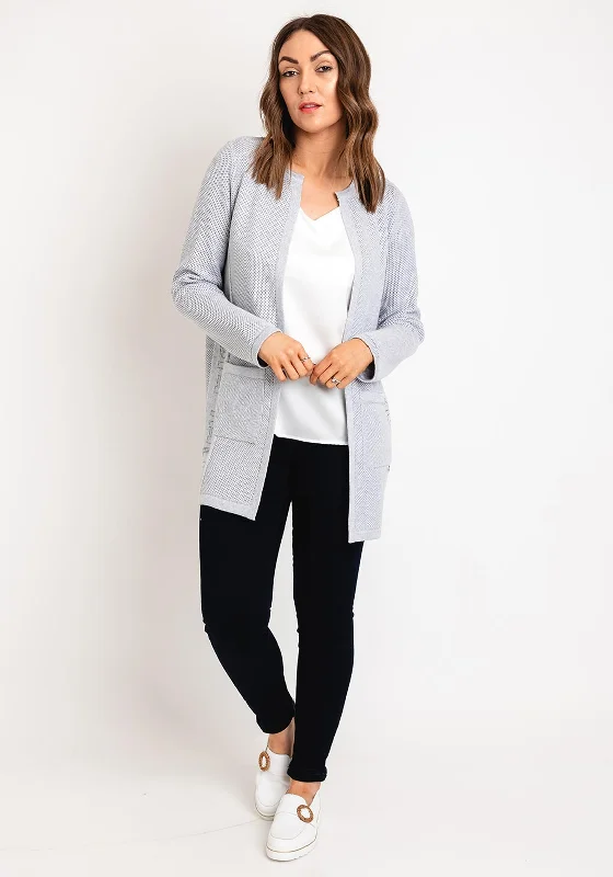 Buy More, Pay Less!Rabe Embellished Long Open Knit Cardigan, Grey