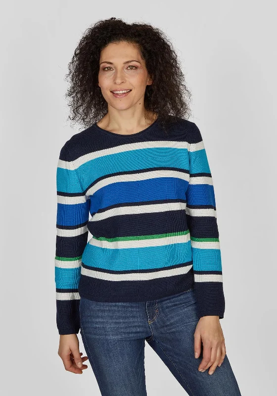 Buy One, Get One Free!Rabe Block Stripe Knitted Sweater, Blue