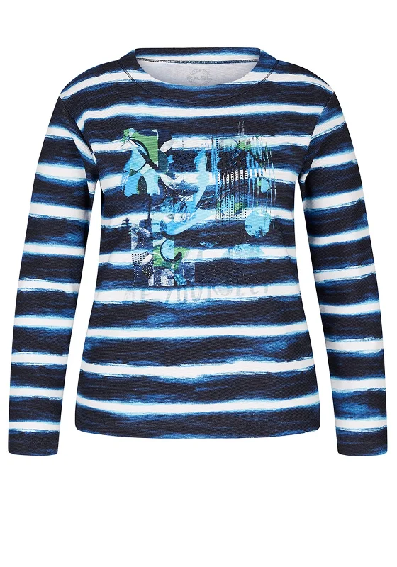 Stock Up and Save!Rabe Ribbed Embellished Striped Sweater, Blue