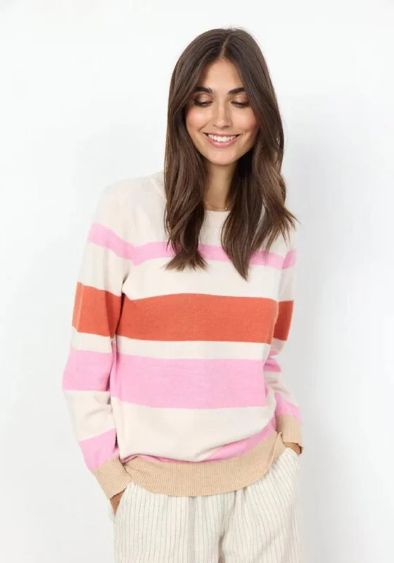 Flash Sale – Act Fast!Soyaconcept Kanita Stipe Pullover sweater, Light Pink
