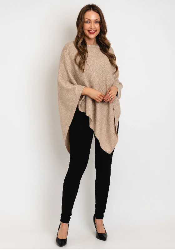 Upgrade for Less!Soyaconcept Vianna Shimmery Knitted Poncho, Beige