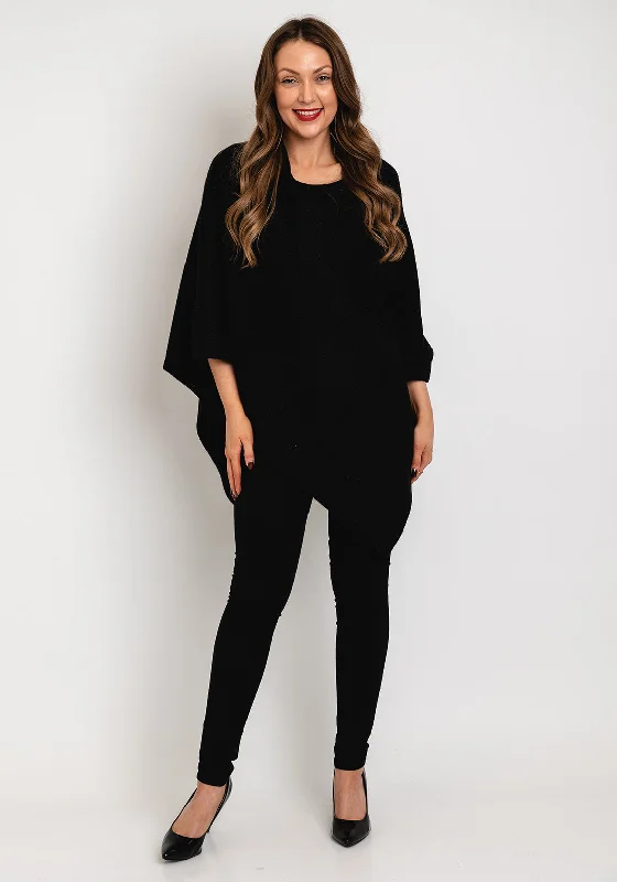 Your Dream Deal is Here!Soyaconcept Vianna Shimmery Knitted Poncho, Black