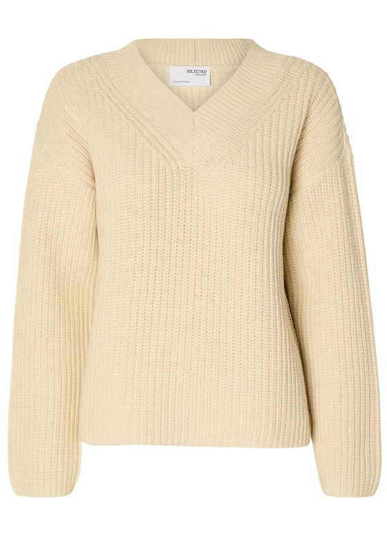 Shop Today, Save Tomorrow!Selected Femme Selma V-Neck Knitted Sweater, Birch
