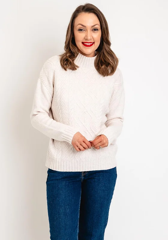 Save More Than Ever!Street One Cable Knit Jumper, Whisper Crean Melange
